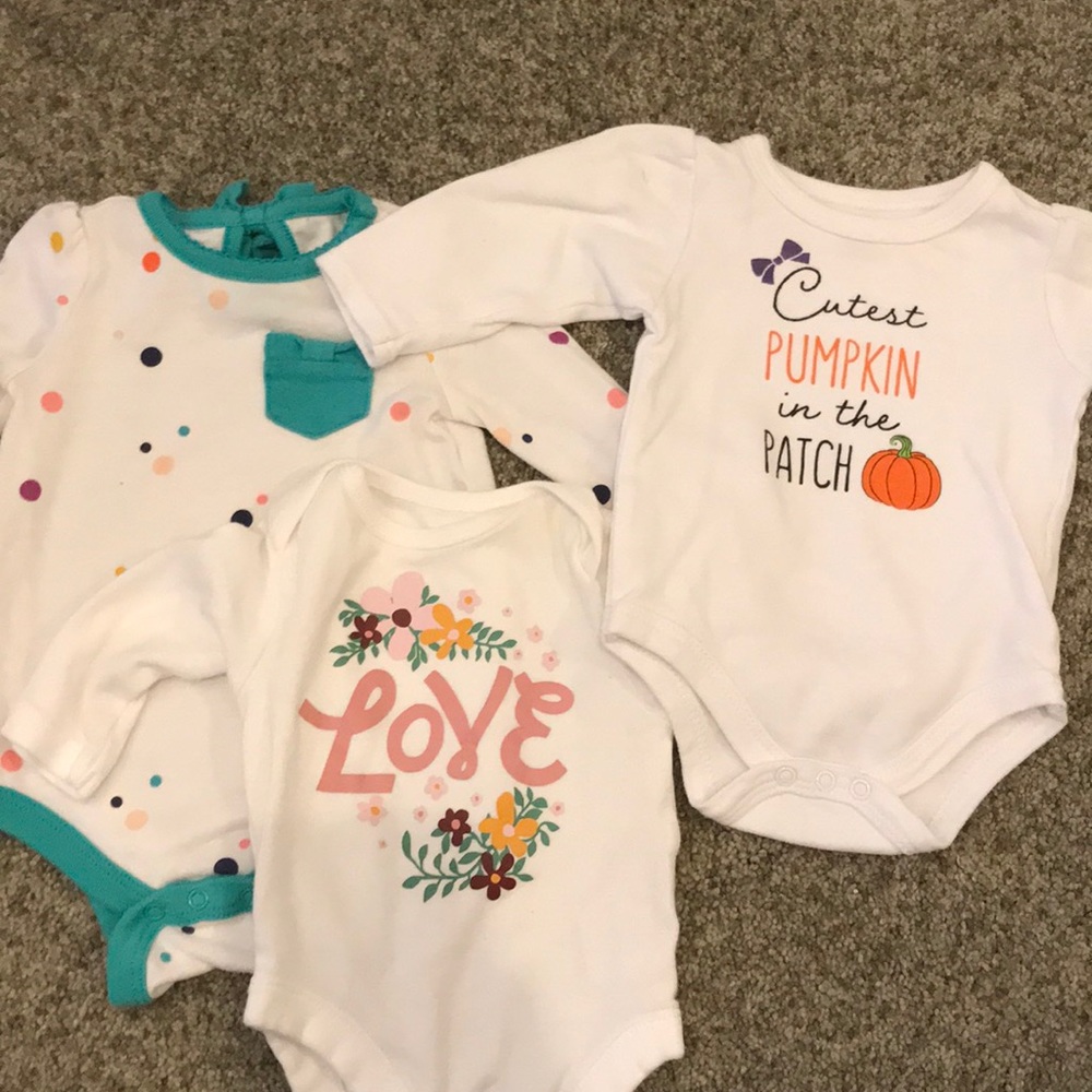 Lot of baby long sleeve onesies